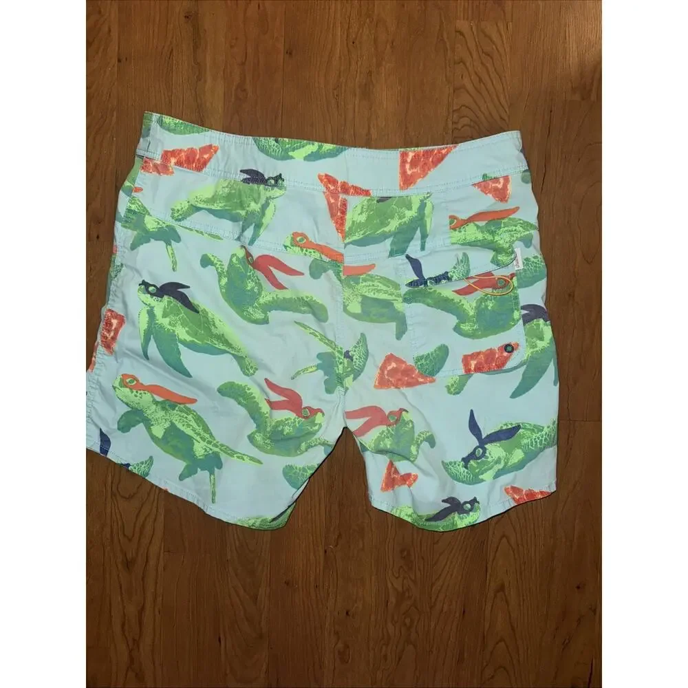 Chubbies The Boardie Ninja Turtles With Pizza Swim Shorts Men’s 35 No Liner